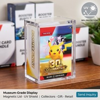 Boîte de présentation en acrylique transparent avec couvercle magnétique, protection UV pour l'art de la 30e édition, logo personnalisé, vente en gros d'usine OEM