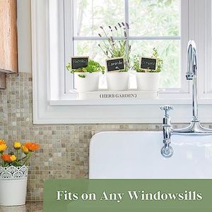 PERFNIQUE Grande jardinière d'intérieur/d'extérieur pour plantes aromatiques Pots de fenêtre en métal pour ferme Plateau de rebord de fenêtre comprenant uniquement une jardinière - Product Image 3