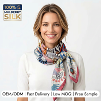 2026 Foulard en soie de mûrier sergé imprimé personnalisé, bord roulé à la main, pour femme, bandana personnalisable, faible MOQ, vente en gros