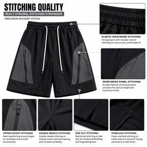 Men Windbreaker Shorts Breathable Quick Dry Summer Autumn Fashion High Street Style Custom Logo Factory Wholesale - Product Image 5