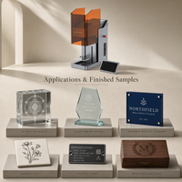 Grabador Láser UV de 5W 355nm de Escritorio con Puerta de Seguridad Eléctrica, Grabado Interno Subsuperficial en Cristal 3D para Joyería y Regalos
