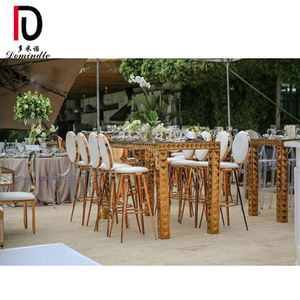 Mesa de bar alta de boda de acero inoxidable oro rosa usado <span class=keywords><strong>para</strong></span> fiesta de cóctel - Product Image 5