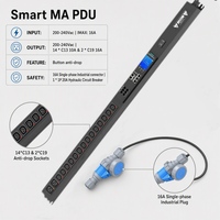 KAILES(KLS) KLS-K66 Série MA 16A PDU intelligent monophasé à double port réseau 200-240Vac 16 prises 3840W Bouton noir