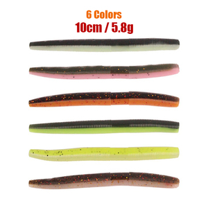 Leurre en gros Wacky Senkos Double Couleur 4 pouces Maggot Soft Plastic Stick Bait - Product Image 2