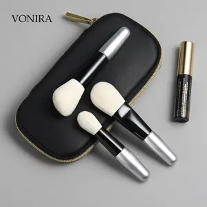 Vonira Beauty เซ็ตแปรงแต่งหน้า7ชิ้น,เซ็ตแปรงแต่งหน้า7ชิ้นพร้อมกล่องของขวัญเครื่องสำอางค์มีซิปสีดำกระเป๋า OEM