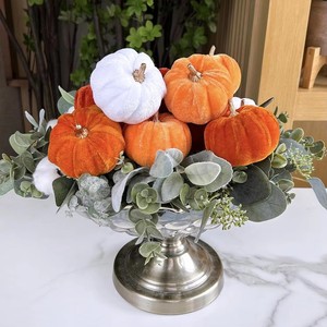 Citrouilles artificielles en velours réalistes, miniatures, couleurs assorties, fausses citrouilles pour la décoration d'automne, Thanksgiving, Halloween, centre de table - Product Image 4