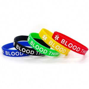 Type One 1 2 Two Diabetes Medical Alert Custom Bracelet Custom Rubber Band Silicone Bracelet <b>Personalised</b> Wristbands - Product Image 3