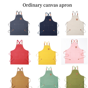Vente en gros <span class=keywords><strong>Tablier</strong></span> de <span class=keywords><strong>cuisine</strong></span> de chef imperméable 100% coton avec logo personnalisé poches Tabliers professionnels en toile pour <span class=keywords><strong>homme</strong></span> et femme - Product Image 6