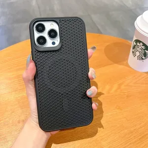 Funda Magnética Refrigerante para Teléfono, 6 Colores Opcionales, Compatible con 16 <span class=keywords><strong>Pro</strong></span> <span class=keywords><strong>Max</strong></span>, <span class=keywords><strong>14</strong></span>, 15 Plus, <span class=keywords><strong>13</strong></span>, 12 <span class=keywords><strong>Pro</strong></span>, Transpirable, con Carga Inalámbrica <span class=keywords><strong>y</strong></span> Protección Trasera - Product Image 5