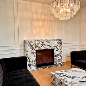 कस्टम-निर्मित कैलाक्टा वोइला संगमरमर की चिमनी. आधुनिक. बेडरूम के लिए टिकाऊ पर्यावरण अनुकूल अनुकूल वातावरण - Product Image 3