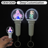 Light Stick K-Pop Custom Logo RGBW LED Warna-warni, Daya Tahan Baterai 6-13 Jam - Lampu Portabel dengan Tombol Aktifasi Gantungan Kunci