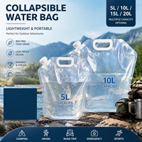 BPA Free Collapsible Foldable Water Bag with Handle Liquid Storage Sachet Bag 5L 10L 15L 20L PE Beverage Packaging