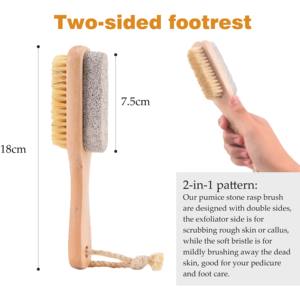 Schwein Borste Bimsstein Stein Fuß Reib brett Fuß wäscher Doppelseite natürliche Bimsstein Lava Rock Stone Feet Scrub ber Massage - Product Image 2