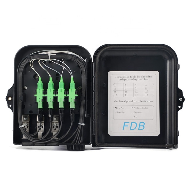 Hot Sales 8 Core ODP 1:8 Splitter Box Outdoor Black FTTH Optical Distribution Point Fiber Optic External Box FTTH for Sale