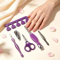 Kit d'outils de manucure professionnels violets pour salon et usage domestique