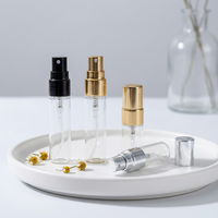 Offre Spéciale – Flacon Vaporisateur Vide en Verre de 2 ml et 3 ml, Rechargeable, avec Capuchon Doré et Impression Sérigraphiée, Inclut un Diffuseur à Bâtonnets