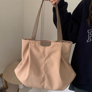 <b>Canvas</b> Tote <b>Bag</b> Off White Light Brown <b>Large</b> Capacity Zipper Closure Everyday Commute Women's <b>Bag</b> - Product Image 3