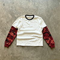 T-shirts en coton de haute qualité avec logo personnalisé, vêtements de rue, t-shirt de marque, imprimé camouflage, t-shirt à manches longues pour marque