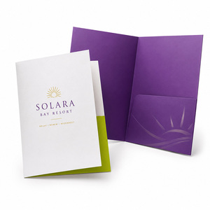 Carpeta Portafolio de Papel Reciclado con Estampado Dorado en Relieve, Tamaño Personalizado, Suministro de Fábrica - Product Image 1