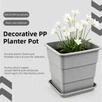 Pots à fleurs carrés en PP légers et durables avec trou de drainage, utilisation intérieure/extérieure, design moderne minimaliste, 17,25 L, jardinage, maison