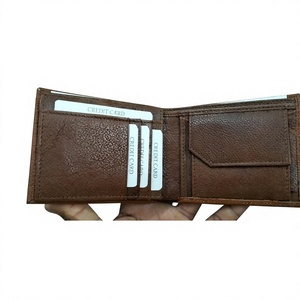 Customized Men's Fashion Star Pattern Grey Genuine Leather <b>Wallet</b> Letter Embroidery Open Closure <b>Waterproof</b> High Quality Export - Product Image 2