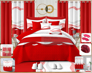 Literie 30 Pièces, Collection de Draps en Coton, Ensemble de Couvre-Lit et Literie avec Rideaux, Ensembles de Draps 30 Pièces, Tailles King et Queen pour Lit - Product Image 4