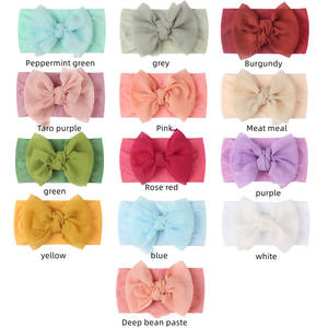 Diadema de bebé con lazo de 13 colores PL para niños, <span class=keywords><strong>turbante</strong></span> ancho con lazo para niños, diadema elástica, accesorios para el cabello de bebé - Product Image 3
