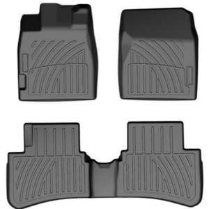 แผ่นรองพื้นรถยนต์สำหรับ MOBILIO 2014~2020 แบบกันน้ำกันลื่น TPE สีดำ ชุด 3 ชิ้น อุปกรณ์ตกแต่งภายในครบชุด - Product Image 1