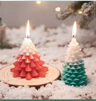 Bougies de Noël en cire de soja faites à la main personnalisées bougies d'arbre de Noël pour décor de festival de dîner de fête de Noël
