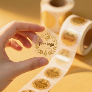 Custom Logo Gold Foil Logo Waterproof Adhesive <b>Label</b> Luxury Roll Sticker for Perfume Cosmetic Bottle Aluminum Metal <b>Packaging</b> - Product Image 6