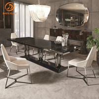 Ensemble de table à manger moderne pour 12 personnes avec plateau en marbre, forme et pieds personnalisables, pour meubles de restaurant, Foshan Guangdong, garantie de 5 ans