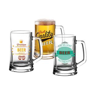 Taza de cristal de cerveza de gran oferta <span class=keywords><strong>sudamericana</strong></span> de fábrica, 13oz, 15oz, tazas de cristal de Base pesada con asa para <span class=keywords><strong>el</strong></span> hogar, Bar, fiesta, boda - Product Image 1