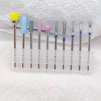 Lot de 10 embouts de perceuse à ongles électriques en céramique diamantée pour manucure, best-seller, pour nettoyer les cuticules
