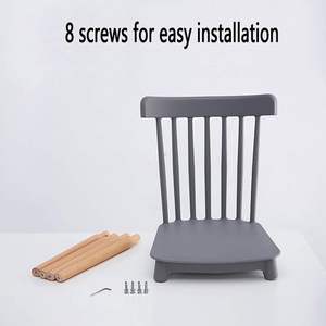 Mili geri tasarım ahşap bacaklar ile klasik yemek sandalyesi yemek odası Cafe için sağlam plastik koltuk zarif vurgu sandalye - Product Image 2