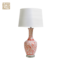 Lampe de table électrique en céramique de style vintage européen pour restaurant, décoration d'intérieur
