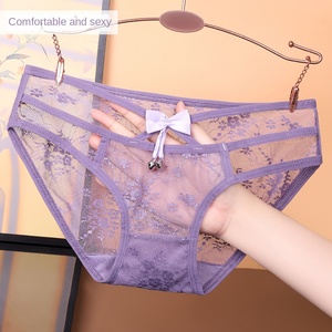 <span class=keywords><strong>Ropa</strong></span> <span class=keywords><strong>interior</strong></span> Sexy de estilo diario de encaje puro para mujer, calzoncillos Hipster de cintura baja, diseño de campana pequeña, talla grande de nailon para chicas regordetas - Product Image 2