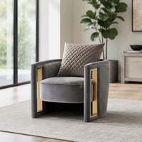 Fauteuils de salon et de chambre individuels en velours, design italien, style minimaliste, luxe léger, tendance, pour aménagement intérieur.