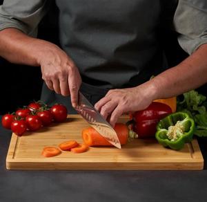 Tabla de Cortar de Bambú para Cocina, Color Carbonizado, con Canal para el Agua, en Oferta - Product Image 2