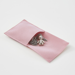 8x8cm Pink Earring Necklaces Suede Pouch Velvet <b>Gift</b> Bag Custom Jewelry Packaging Pouch Bag with Flap - Product Image 4