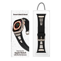 Neues Luxus-TPU-Armband mit Metallgitter 45mm 49mm integriertes AP-Silicone-Gummiband mit Buckel