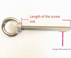 สลักเกลียวตาไก่สแตนเลส SS304 แบบเชื่อมต่อพิเศษ พร้อมผิวเรียบ สำหรับงานยกของบนเรือ ขนาด M16X30-500 มม. - Product Image 2