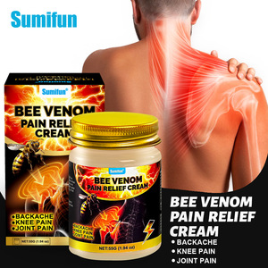 Crème au <span class=keywords><strong>venin</strong></span> <span class=keywords><strong>d</strong></span>'<span class=keywords><strong>abeille</strong></span> Sumifun pour soulager la douleur, soin corporel, durée de conservation de 6 mois, pot en verre, boîte extérieure convexe en carton argenté V20004 - Product Image 1