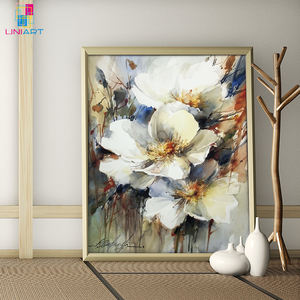 Peinture à l'huile de fleurs UNIART, <span class=keywords><strong>palette</strong></span> originale, peintures blanches sur toile, art mural, tableaux, décoration intérieure, art mural en porcelaine - Product Image 4