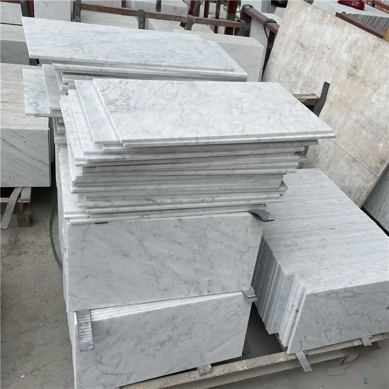 Full Body pietra naturale italia Bianco Carrara Bianco personalizzato piastrelle e lastre di marmo pavimento lastra bagno piastrelle rivestimento in pietra