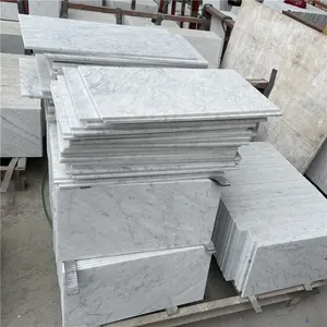 Đầy đủ cơ thể đá tự nhiên ý Bianco Carrara trắng tùy chỉnh gạch và tấm đá cẩm thạch sàn sàn phòng tắm gạch lát sàn đá Ốp