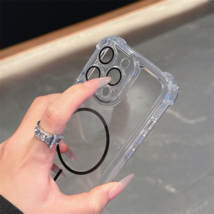 Cover Magnetica Trasparente Antiurto con Airbag per <span class=keywords><strong>iPhone</strong></span> 17 <span class=keywords><strong>Pro</strong></span> Max 17 Air 16 15 14 <span class=keywords><strong>13</strong></span> 12 con <span class=keywords><strong>Protezione</strong></span> Lente - Product Image 5