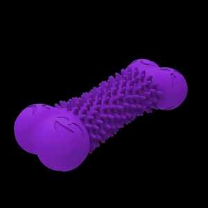 Jouet à mâcher interactif et amusant pour chien, écologique, résistant à la tranchée des dents, en caoutchouc sûr pour le nettoyage des dents, coloré - Product Image 2