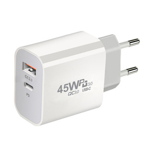 45W PD Charger Adapter QC3.0 USB C Wall Charger Dual Port Fast Charging for <b>Phone</b> Tablet - Product Image 1