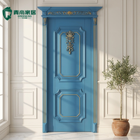 Porte en bois massif blanc ivoire français de luxe sur mesure, élégante, avec sculpture baroque, pour chambre de villa, portes battantes intérieures en bois avec cadre