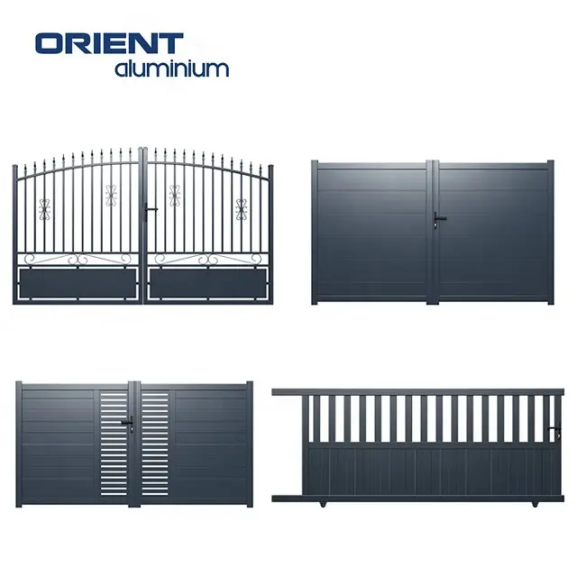 Front sliding europe main designs house gate grill newly modern aluminium gates for houses outdoor simple house main gate price